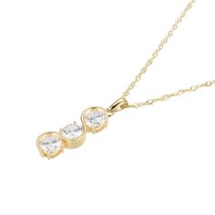 Bella Luce® white diamond simulant 6.56ctw round, Eterno™ 18k yellow gold over sterling silver April birthstone pendant with chain. Pendant measures approximately 1.31" L x 0.31" W and has a 3mm bail. Includes a 18" L x 0.03" W singapore chain that has a 2" extender and lobster claw clasp closure. The diamond equivalent weight is 3.97ctw. April Birthstone, Pendant With Chain, Diamond Simulant, Birthstone Pendant, True Self, Chain Pendant, White Diamond, Lobster Claw, Birthstone