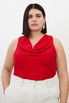 Elevate Your Top Selection With Our Plus Size Blouse, With A Relaxed Fit, And A Statement Cowl Neckline. This Piece Comes In A Variety Of Shades, And Pairs Well With Anything, From A Flowing Maxi Skirt, To Tailored Trousers, To Jeans For An Elevated Look That Will Take You Seamlessly From Day To Night. Plus Size Georgette Cowl Neck Woven Blouse Statement Cowl Neckline Straight Silhouette Sleek, Minimal Design Button Fastening Behind Neck Expertly Designed For Those Uk Size 18/Us Size 14 And Abov Hen Do Outfits, Bride Jumpsuit, Workwear Capsule Wardrobe, Wedding Pants, Plus Size Workwear, Summer Bridesmaid Dresses, Outfits For Mexico, Spring Wedding Guest Dress, Petite Business Casual