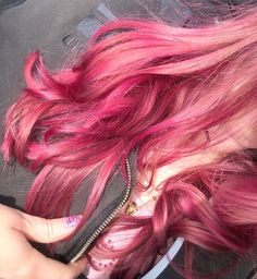 Red Pink Hair, Hot Pink Hair, Dye Hair, Dye My Hair, Unique Hairstyles, Cut And Color, Pink Hair