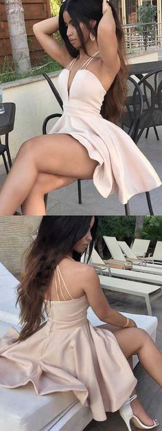 Sexy homecoming dresses,short pink homecoming dresses,simple homecoming dresses,spaghetti straps homecoming dresses,mini homecoming dresses,satin homecoming dresses,cheap homecoming dresses,homecoming dresses under 100 Backless Party Dress, Ivory Cocktail Dress, Homecoming Dress Short, Cheap Homecoming Dresses, Pink Homecoming, Pink Homecoming Dress, Short Party Dress, Dresses Homecoming, Short Homecoming Dress