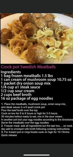 the recipe for swedish meatballs is shown in this screenshote screen shot,