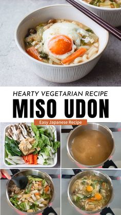 Get ready to savor the heartwarming Miso Udon! This dish combines the rich miso paste with those delightfully chewy udon noodles. It’s a perfect comfort food for cold days! Miso Soup With Noodles, Recipes With Miso Paste, Noodle Soup Vegetarian, Food For Cold Days, Miso Udon, Udon Noodle Soup