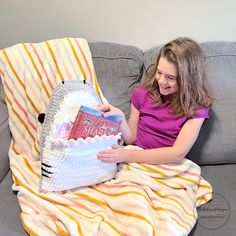 "Crochet Pattern for Shark Pillow Curl up with your favorite book and this super soft shark pillow. When you're done reading for the night, just slip your book into the pocket for safe keeping! Yarn Used:  100% Polyester (Chenille / \"blanket yarn\") Super Bulky Weight Yarn (#6)  Finished Measurements: 14″W x 18″H Skill Level:  Easy Gauge is included in the pattern Blackstone Designs patterns are written in standard U.S. crochet terms unless otherwise indicated. © 2023 Sonya Blackstone. Do not s Crochet Shark Pattern, Crocheted Shark Pattern, Pocket Crochet, Shark Crochet, Shark Pillow, Pillow Crochet Pattern, Crochet Shark, Book Pocket, Pillow Crochet