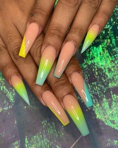 Coffin Nails Long, Instagram Nails, Summer Acrylic Nails, Neon Nails, Coffin Nails Designs, S B, Pretty Acrylic Nails, Dope Nails, Creative Nails