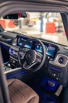 the interior of a mercedes benz vehicle