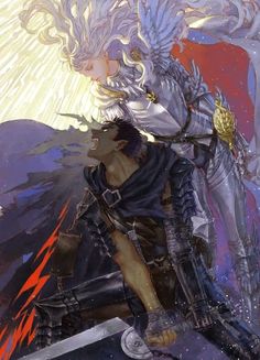 Berserk Guts Fanart, Guts And Griffith, Griffith Berserk, Wallpaper Laptop, Retro Cartoons, Poster Pictures, Soul Art, 영감을 주는 캐릭터, Anime Artwork