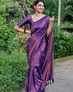 Purple Banarasi Silk Saree, Saree for USA Women, Summer Saree, Indian Wedding Saree, Saree Blouse, Sarees, Sari, Silk Saree Festive Wear - Etsy Canada Summer Saree, Saree Indian Wedding, Indian Wedding Saree, Floral Print Sarees, Saree Floral, Bridesmaid Saree, Purple Saree, Usa Women, Indian Saree Blouse