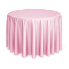 a round pink tablecloth on a white background for a party or event centerpiece