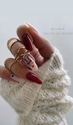 50+ Festive Holiday Nail Designs & Ideas : Red Plaid + Green Christmas Nails Christmas Nails Glitter, Festive Holiday Nails, Sheer Nails, Holiday Nails Christmas, Holiday Nail Designs, Holiday Nail, Nails Christmas