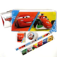 the cars pencil case is open and ready to be used