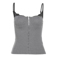 Please refer to our sizing chart for a guideline when choosing a size. 5 business days order processing time. 90% polyester 10% spandex Chic Fitted Tops With Hook And Eye Closure, Chic Tops With Hook And Eye Closure, Chic Sleeveless Top With Hook And Eye Closure, Trendy Fitted Lace Top Camisole, Fitted Gray Spaghetti Strap Top, Gray Fitted Spaghetti Strap Top, Techno Fashion, Sci Fi Fashion, Mini Tube Dress