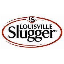 the logo for louisville slugger's is shown in black and red on a white background