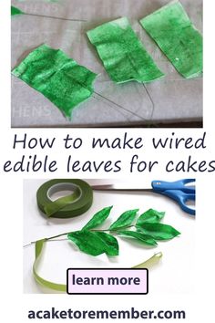 How To Make Edible Green Leaves for Cakes With Wafer Paper Edible Leaves For Cakes, Wafer Paper Leaves, Cakes With Wafer Paper, Rice Paper Spring Rolls, Wafer Paper Tutorial, Edible Stem, Fondant Leaves, Edible Leaves, Brown Food Coloring