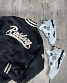 Next statement piece sorted with the Las Vegas Raiders Suede Jacket🖤⁠ ⁠ The All-over suede is clearly the winning feature😍 BUT the details don't stop there. With embroidered team logos, and a padded, quilted lining on the interior, you have yourself a wardrobe standout. ⁠ ⁠ Cop yours today!⁠ ⁠ ⁠ ⁠ #instastreetwear #ootdinspo #womensstreetwear #sneakerhead #streetwear #streetstyle #streetwearstyle #fashioninspo #dailyoutfit #ootdfashion #sty Raiders Outfits For Women, Raiders Outfit, Wags Outfits, Nfl Wag, Wag Outfits, Las Vegas Raiders