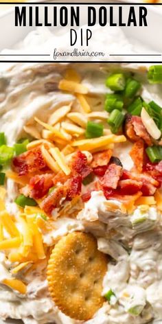 a white bowl filled with bacon, cheese and crackers