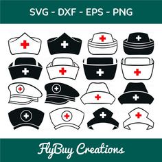 various hats and caps with the words svg dxf eps - png