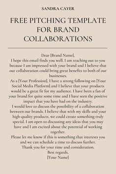 #Ugc_Brand_Emails #Pr_Email_Template #Brand_Collaboration_Email_Template #Ugc_Contract_Template_Free Business Collaboration Ideas, Collab With Brands, Ugc Brand Emails, Ugc Pitch Example, Ugc Contract Template Free, Pr Email Template, Ugc Email Pitch Example, Brands To Email For Pr, Ugc Tips