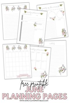 the free printable june planning pages