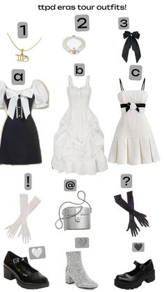 an image of clothes and accessories for women to wear on their wedding day or special occasion