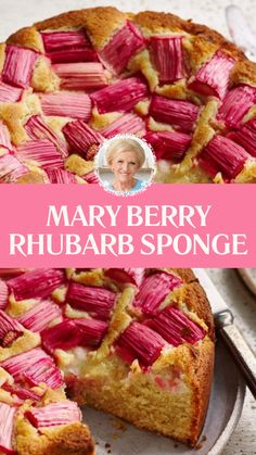 Mary Berry Rhubarb Sponge Best Rhubarb Recipes, Wellington Recipe, Comfort Food Desserts, Sponge Recipe, Beef Wellington Recipe