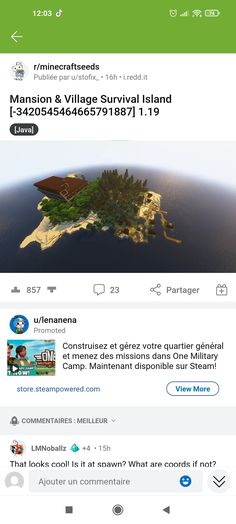 an image of a small island in the middle of the ocean with words on it