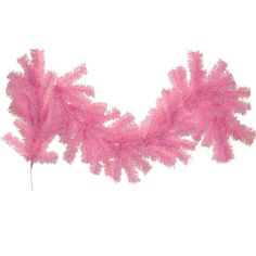 a pink feather garland on a white background