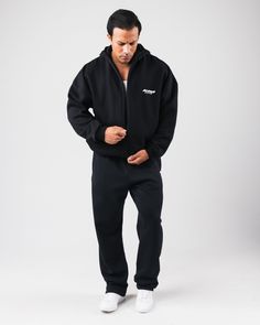 HIGHLIGHTS Relaxed fit Front zipper closure Hidden side pockets Mock neck hood Rubberized branding FIT SUGGESTION. This item has a relaxed fit.. Christian is 6.’0”/183cm wearing a size XL with a 49.5"/126cm chest.. MATERIALS AND WASHING DIRECTIONS. 62% Polyester, 38% Cotton Microfiber fleece Sweat-wicking Lightweight Breathability Cold wash inside-out Hang to dry. Do not bleach Introducing the Force Renew Zip Hoodie— a testament to resilience and transformation. The hoodie is not just about reaching the pinnacle of performance; they're about the journey that gets you there. Designed for those who embrace the grind, the pant is built to support and enhance every step of your training. | Alphalete Men's Force Renew Zip Hoodie | Black | Medium | Cotton Blend | Pockets The Grind, The Force, Black Media, Black Hoodie, The Journey, Front Zipper, Zip Hoodie, Mock Neck, Zip Ups