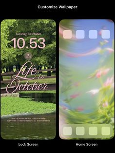 the back and front covers of two cell phones, one with an image of flowers on it