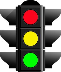 a traffic light that is red, green and yellow with the same color on it