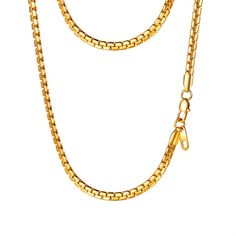 PRICES MAY VARY. ♦ Metal:100% Solid Stainless Steel with 18K Real Gold Plated, High Quality and Environmentally Friendly, nickel-free, lead-free, Hypoallergenic, Non-irritating to Skins. ♦♦ Size ♦♦ length: 26 inch (66cm), width: 4mm. Very Sturdy and Durable Flat Box Chain, Smooth Surface, Comfortable Wearing Feeling. ♦ Improved Lobster Clasp, Easy to Use and Better Quality; ♦ Minimalist and Stylish Chain Necklace, Wear it Alone, Pair it with Your Pendant, Also Layers Well with Your other Flashie Cheap Gold Box Chain Necklace, Necklace For Men Silver, Saint Necklace, Chain Necklace For Men, Jewelry Staples, Hypoallergenic Jewelry, Link Chain Necklace, Neck Chain, Necklace For Men