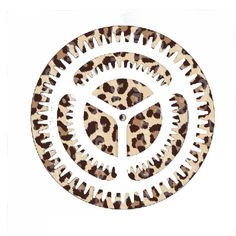 an animal print circle with the letter o in it