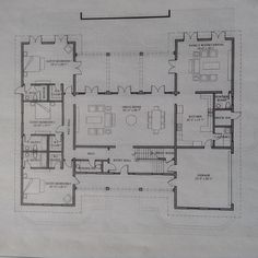 the floor plan for this house is shown in black and white