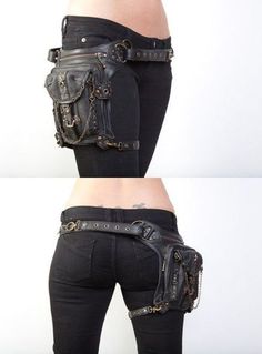 I think I've posted this before but I love it. Girl's pockets are never big enough and carrying a purse can be a pain. Moda Steampunk, Mode Steampunk, 80s Fashion Trends, Lara Croft, Hip Bag, Steam Punk, Steampunk Fashion, 80s Fashion, Corsets