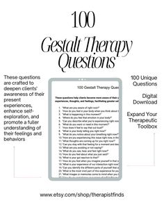 an ipad with the text'100 gestat therapy questions'in black and white