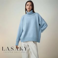 Lasaky - Baby Rib Knit High Collar Long Sleeve Sweater Winter Turtleneck, Women Turtleneck, Warm Fabric, Pullover Mode, Basic Sweaters, Oversize Casual, Ladies Turtleneck Sweaters, Mary Jane Shoes Womens, Chic Sweaters