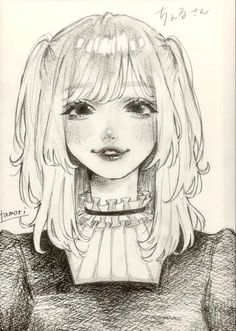 a drawing of a girl with blonde hair