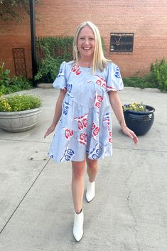 Better in Boots Dress - FW-Dresses-Peach Love-Go Big U, Women's Fashion Boutique Located in Dallas, TX Casual Blue Dress For 4th Of July, Boots Dress, Bow Headband Hairstyles, Blue Boots, Long Sleeve Outerwear, Boot Print, Western Boot, Grey Denim, Cute Friends