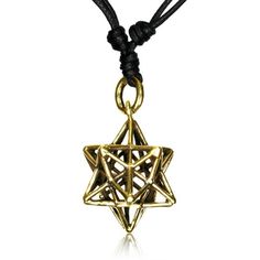 ooo MERKABA ooo 3D Metatron star pendant with wax cotton string. It is a stunning look and is really comfortable to wear.  As soon as it's on you won't notice that it is there. --- Material -  Brass / Cotton Boho Attire, Sacred Geometry Jewelry, 3d Pendant, Metatron's Cube, Sacred Geometry Symbols, Festival Necklace, Jewish Jewelry, Symbolic Jewelry, Geometric Star