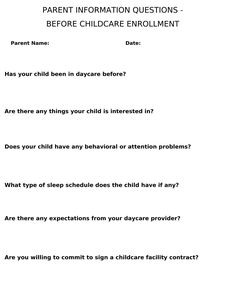 a child's guide for parents to help them with their child's needs