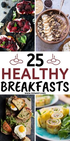 healthy summer breakfasts with text overlay