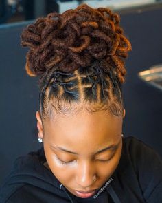 Loc Bun Hairstyles, Hairstyle Locs, Loc Bun, Short Dreadlocks Styles, Dreads Styles For Women, Dread Styles, Dread Head, Loc Inspiration, Meagan Good