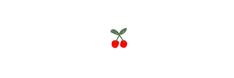 two cherries on a white background with one red and the other green leafy