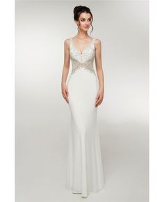 Buy Fitted Mermaid White Formal Dress With Straps Open Back at affordable price online. Free shipping and pro custom service since 2009. Fitted V-neck Wedding Dress For Banquet, White V-neck Evening Dress With Fitted Bodice, White V-neck Dresses With Sweep Train, Fitted V-neck Wedding Dress With Sweep Train, Wedding Dress With Sweetheart Neckline And Stretch, White V-neck Dress With Sweep Train, Stretch Wedding Dress With Sweetheart Neckline, Fitted Wedding Dress With Sweep Train, Fitted White Dress With Sweep Train