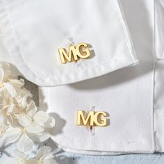 "There couldn't be more perfect than giving your man this initial cufflinks on his special day! It's an awesome way to show how much you love him. ITEM * DESCRIPTION * Material: High Quality Solid 925 Sterling Silver * Finishing: Silver, Gold Plated * Character limits: 3 initials * All of our jewelry are handmade from scratch and packaged with care in our workshop HOW ∙ TO ∙ ORDER * Choose what you want at the drop-down options. * In the \"Add your personalization\" or \"Note for seller\" box, p Classic Gold Cufflinks For Wedding Gift, Classic Personalized Cufflinks For Wedding Gift, Classic Cufflinks With Initials For Wedding Gift, Anniversary Cufflinks With Initials, Classic Customizable Cufflinks For Wedding Gift, Classic Customizable Cufflinks As Wedding Gift, White Cufflinks For Wedding And Father's Day, Gold Cufflinks With Initials For Wedding, Wedding Cufflinks Groomsmen