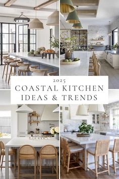 Beautiful kitchen ideas and design trends for 2025, with decor, lighting, cabinet trends, colors, backsplash ideas, small kitchen ideas, remodel inspiration, warm wood kitchens, modern coastal spaces, farmhouse style, dream kitchens, and more!