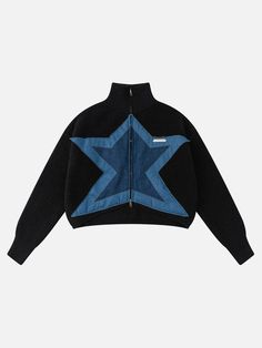 Star Denim Applique Cardigan