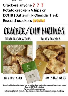 crackers and chips are featured in this ad for cracker / chip fuelings