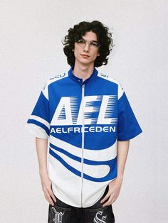 AEL Racing Stand-up Collar Short Sleeve Shirts – Aelfric eden Sporty Graphic Design Shirt For Summer, Long Sleeve Sports Shirt For Summer, Long Sleeve Shirt For Summer Sports, Retro Short Sleeve Shirt For Streetwear, Fitted Casual Shirt For Streetwear, Casual Sports Shirt For Spring, Spring Sports Cotton Shirt, Urban Streetwear Shirt For Spring, Urban Style Spring Streetwear Shirt