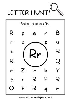 the letter hunt worksheet for kids to learn how to read and write letters