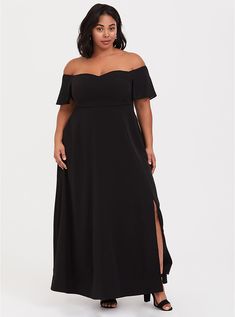 Special Occasion Black Satin Off Shoulder Gown, DEEP BLACK Black Jersey Maxi Dress, Convertible Maxi Dress, Strapless Chiffon Dress, Black Lace Midi Dress, Off Shoulder Gown, Plus Size Gowns, Chiffon Midi Dress, Maxi Jersey Dress, Sweet 16 Dresses